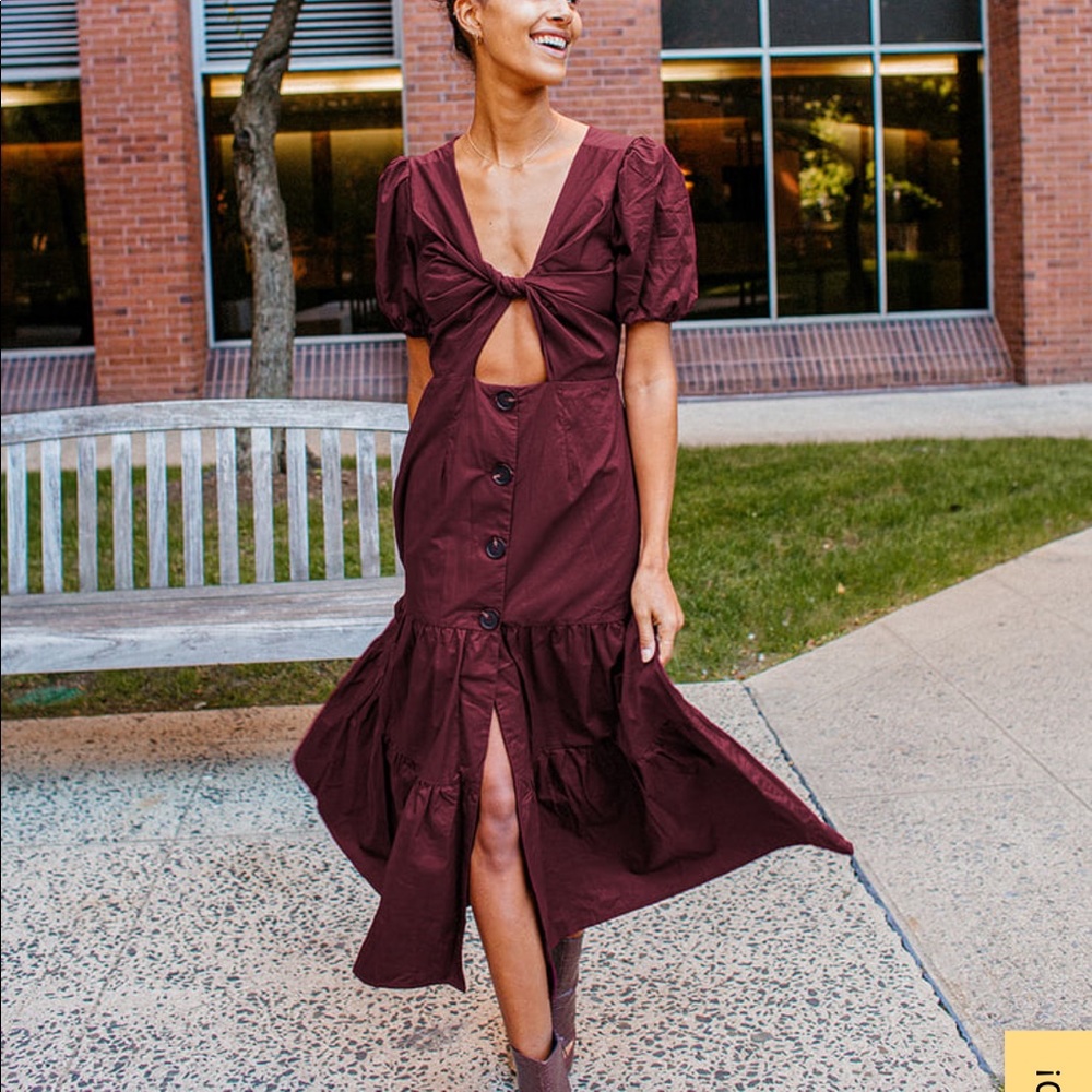 Lulus burgundy twist front dress